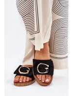 Plné Dámské Sandály S Ozdobným Detalem Černé Nellodra