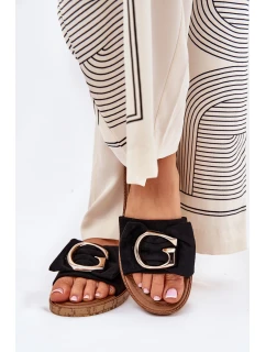 Plné Dámské Sandály S Ozdobným Detalem Černé Nellodra