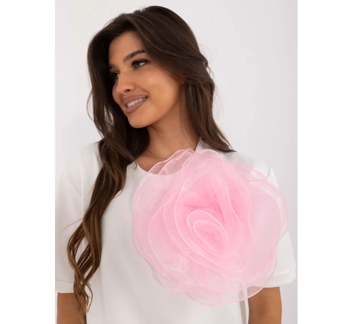 Bluzka LK BZ model 20742497 biało różowy - FPrice Bluzka LK BZ model 20742497 biało różowy - FPrice