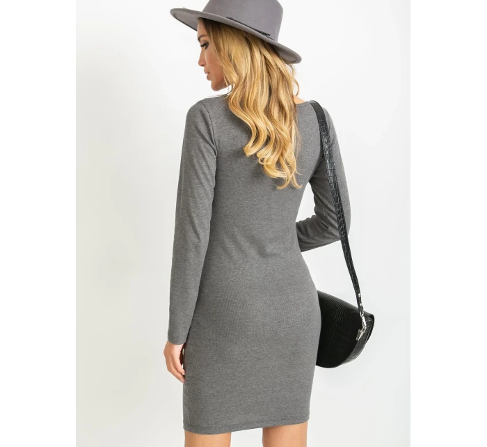 Sukienka RV SK model 20961685 ciemny szary - FPrice Sukienka RV SK model 20961685 ciemny szary - FPrice