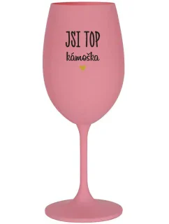 JSI TOP KÁMOŠKA - růžová sklenice na víno 350 ml