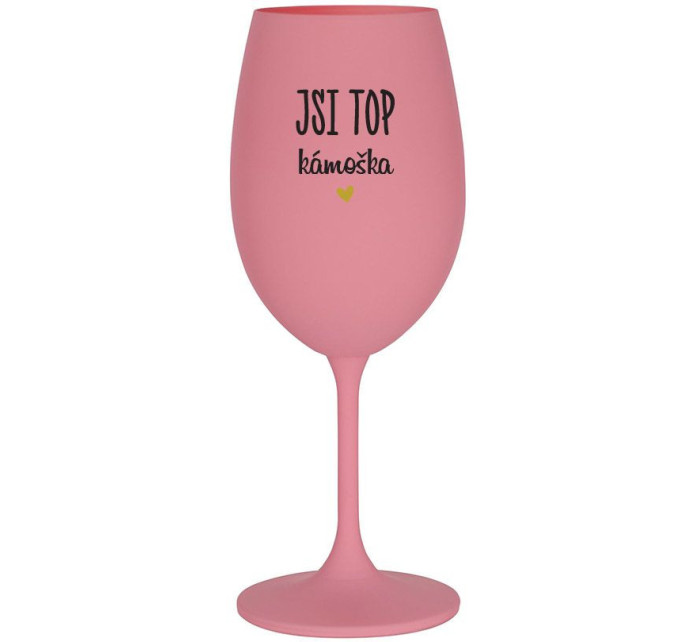 JSI TOP KÁMOŠKA - růžová sklenice na víno 350 ml