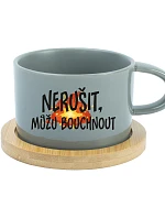 NERUŠIT, MŮŽU BOUCHNOUT. - šedý hrníček makronka 200 ml