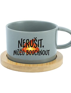 NERUŠIT, MŮŽU BOUCHNOUT. - šedý hrníček makronka 200 ml