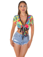 Sexy wrap Crop top with Print