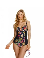 Dámské jednodílné plavky Procida 194659 Černá s květy mix - Lupo Line