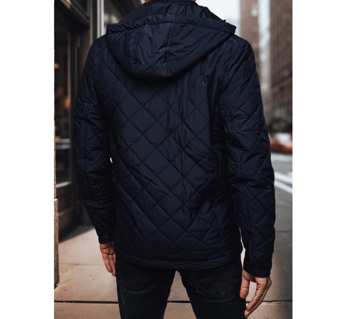 Pánská přechodná bunda s kapucí FashionStreet tmavě modrá TX4990