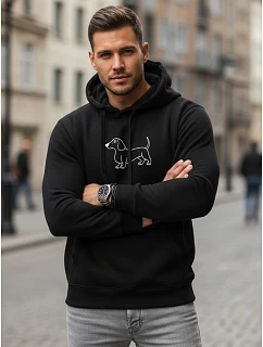 Pánská mikina s potiskem jezevčíka černá FashionStreet NX0221B