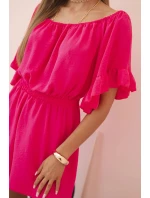 Dámský bavlněný overal bez rukávů s vázáním v pase ecru