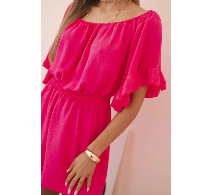 Dámský bavlněný overal bez rukávů s vázáním v pase ecru