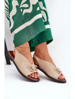 Sandály Na Ploché Podpatky S Dekorací Eko Kůže Béžové model 21685875 - Boto Sandály Na Ploché Podpatky S Dekorací Eko Kůže Béžové model 21685875 - Boto