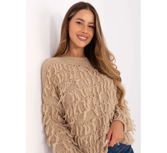 Sweter MI SW model 21314420 beżowy - FPrice Sweter MI SW model 21314420 beżowy - FPrice