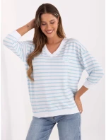 Bluzka RV BZ model 21406710 biało niebieski - FPrice Bluzka RV BZ model 21406710 biało niebieski - FPrice