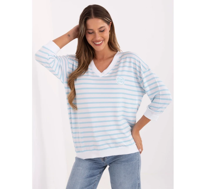 Bluzka RV BZ model 21406710 biało niebieski - FPrice Bluzka RV BZ model 21406710 biało niebieski - FPrice