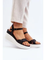 Černé sandály na klínu Esinna Černé sandály na klínu Esinna