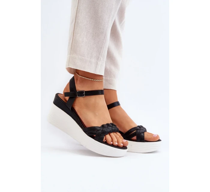 Černé sandály na klínu Esinna Černé sandály na klínu Esinna