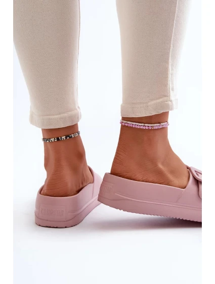 Dámské pěnové pantofle Big Star na platformě - růžová Dámské pěnové pantofle Big Star na platformě - růžová