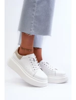 D&A Dámské Tenisky na platformě Bílé D&A Dámské Tenisky na platformě Bílé