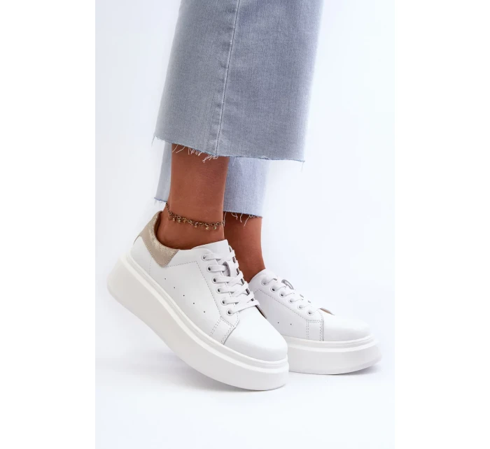 D&A Dámské Tenisky na platformě Bílé D&A Dámské Tenisky na platformě Bílé