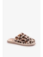 Futrzane Dámské Pantofle Panterka Inblu EK000008 Béžové Futrzane Dámské Pantofle Panterka Inblu EK000008 Béžové