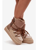 Dámské sněhové boty s kožíškem DFSH370012 Béžová - DFranklin Dámské sněhové boty s kožíškem DFSH370012 Béžová - DFranklin