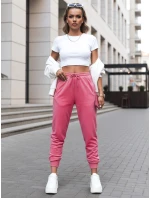 Dámské velurové růžové tepláky FashionStreet UY2839