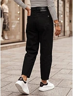 Dámské džíny s vysokým pasem a páskem, střih „balloon fit“, černé, FashionStreet UY3119