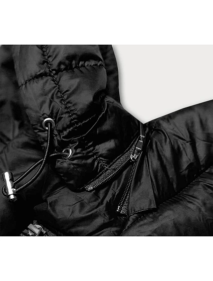 Černá dámská prošívaná bunda pro přechodné období model 18022556 - J.STYLE Černá dámská prošívaná bunda pro přechodné období model 18022556 - J.STYLE