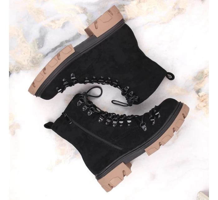 W model 18968499 černé semišové zateplené boty - VINCEZA