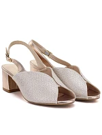 Dámské zlaté sandály na podpatku Sergio model 22121902 - LEONE