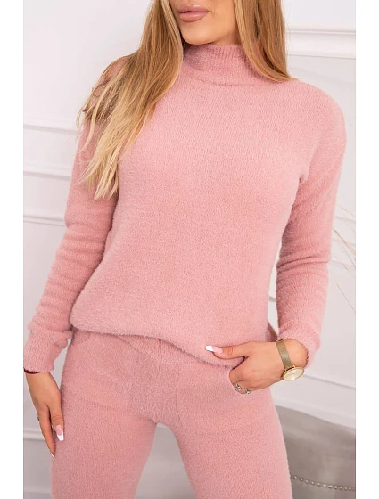 Dvoudílný model 18747404 set alpaka tmavě pudrově růžový - K-Fashion