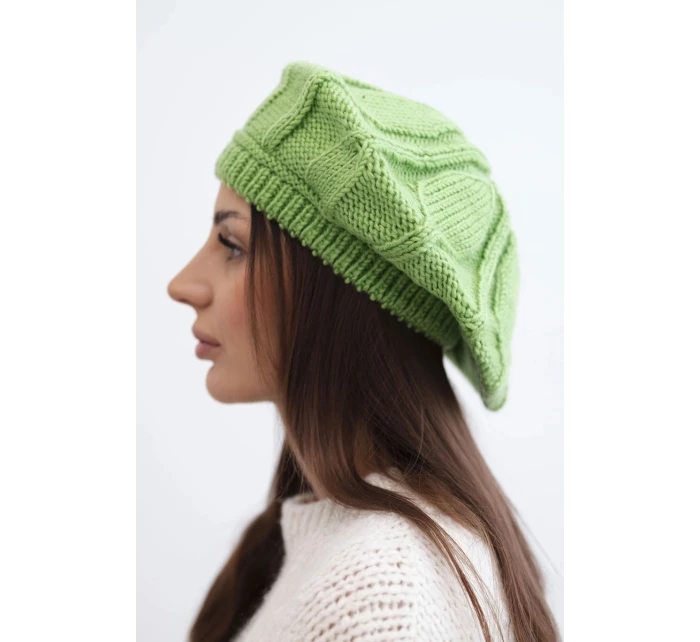 Dámská zimní vlněná čepice baret model 21896598 zelená - K-Fashion