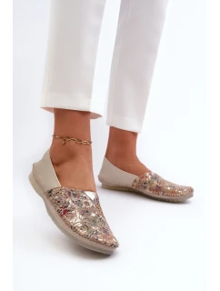 Dámské kožené baleríny model 21660000 Beige - Maciejka