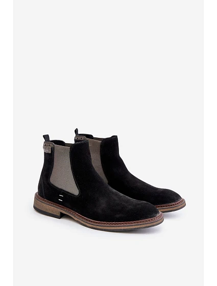 Semišové Boty Chelsea Pánské Big Star model 21671565 Černé - Big Star Shoes Semišové Boty Chelsea Pánské Big Star model 21671565 Černé - Big Star Shoes