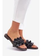 Zazoo 40381 Dámské Kožené Pantofle Na Plochém Podpatku Černé Zazoo 40381 Dámské Kožené Pantofle Na Plochém Podpatku Černé