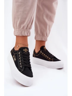Dámské textilní tenisky na platformě model 21693274 černé - Lee Cooper