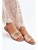 Ploché Dámské Klapky S Ozdobným Béžové model 21699564 - Boto Ploché Dámské Klapky S Ozdobným Béžové model 21699564 - Boto