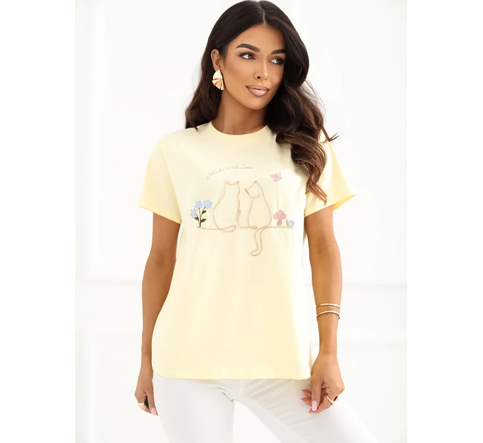 T shirt IR TS model 22107636 jasny żółty - FPrice T shirt IR TS model 22107636 jasny żółty - FPrice