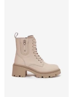 Dámské kotníkové boty Vinceza na kocích s ocieplením – béžové Dámské kotníkové boty Vinceza na kocích s ocieplením – béžové