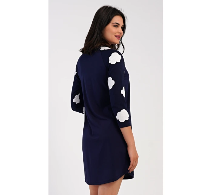 Dámské domácí šaty s tříčtvrtečním rukávem Méďa na model 21475634 - Vienetta Dámské domácí šaty s tříčtvrtečním rukávem Méďa na model 21475634 - Vienetta