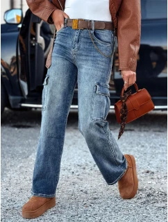 dámské džínové kalhoty s páskem modré Dstreet model 21981546 - FashionStreet