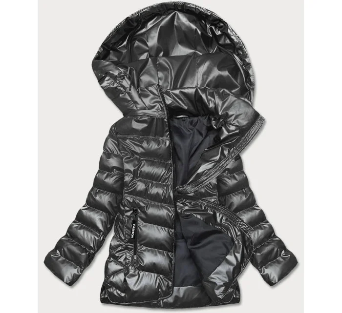 Stříbrná prošívaná bunda pro přechodné období model 17121593 - S'WEST Stříbrná prošívaná bunda pro přechodné období model 17121593 - S'WEST