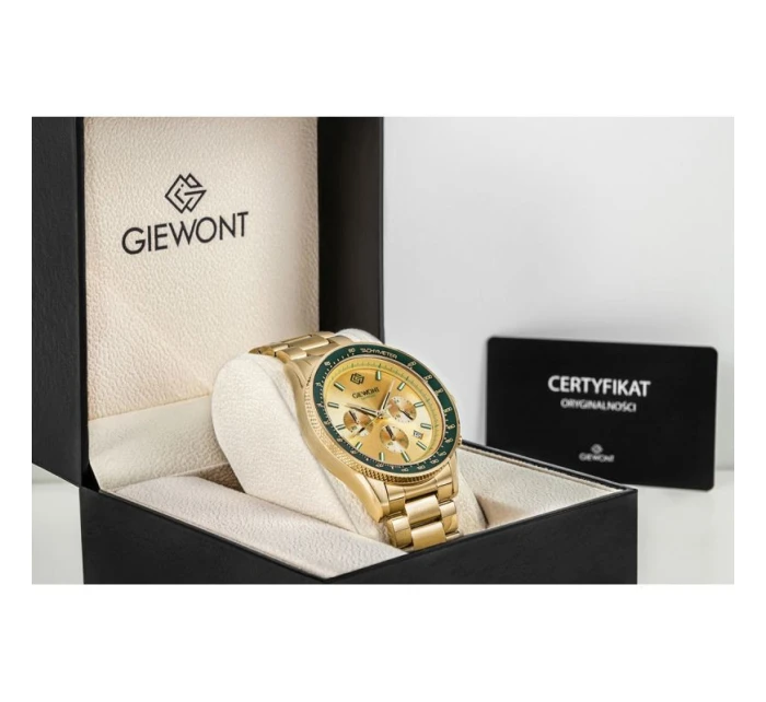 Pánské hodinky Giewont Chronograph Sapphire Gold Green GW3520-B6