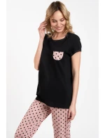 Italská móda Buscato c.r. délka barva:černá/potisk Italská móda Buscato c.r. délka barva:černá/potisk