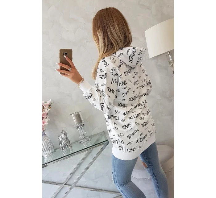 Mikina s nápisy bílá