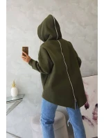 Zateplená mikina se zipem na zádech v barvě khaki Zateplená mikina se zipem na zádech v barvě khaki