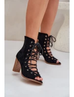 Sandály Na Podpatku S A Šněrováním Černé model 21684802 - Boto Sandály Na Podpatku S A Šněrováním Černé model 21684802 - Boto