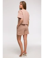 mikina s krátkým rukávem mocca model 21047218 - BeWear