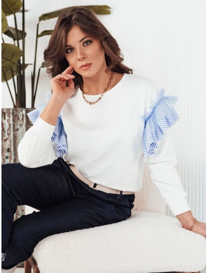 Dámská mikina FALGIT ecru FashionStreet BY1264 Dámská mikina FALGIT ecru FashionStreet BY1264