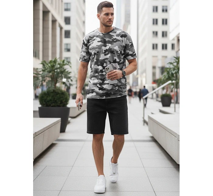 Pánské maskáčové antracitové tričko Dstreet model 21978123 - FashionStreet